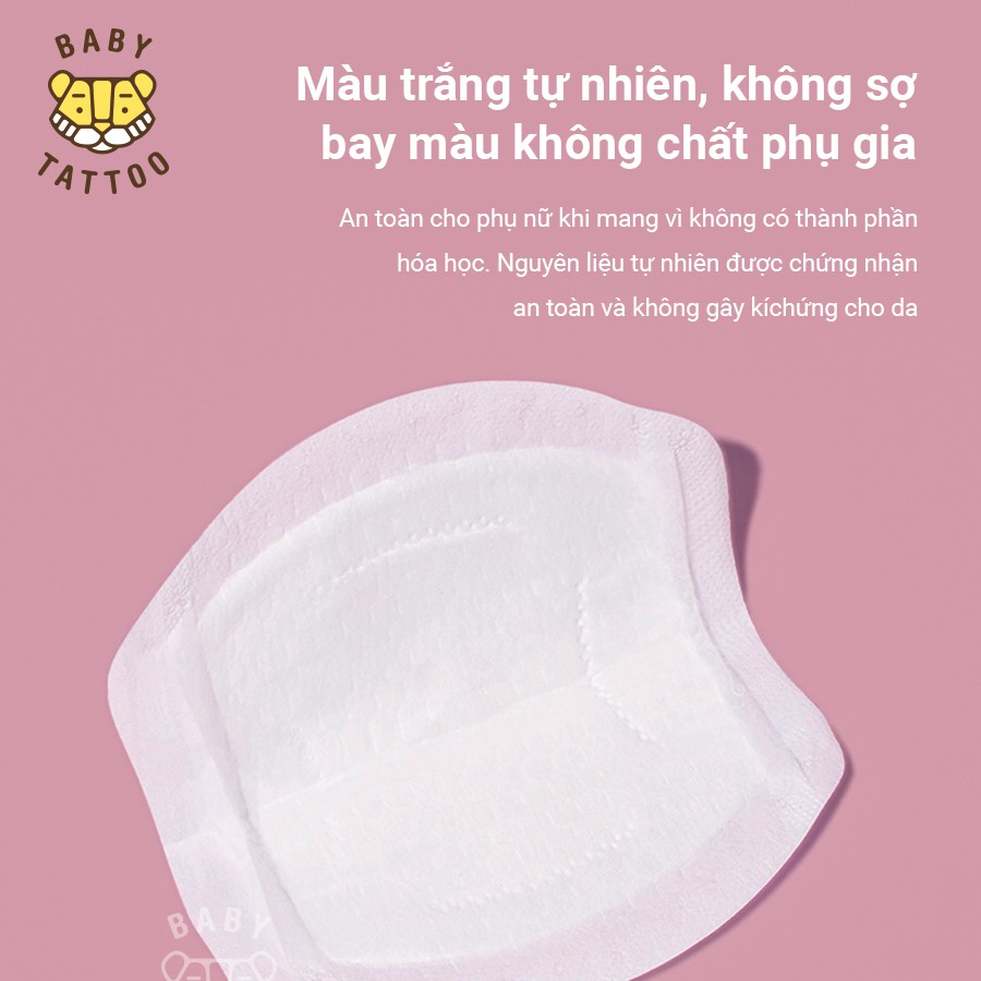 BABY TATTOO Miếng Lót Thấm Hút Sữa Dành Cho Các Mẹ Sau Sinh Và Đang Cho Con Bú, Hộp 32 Miếng