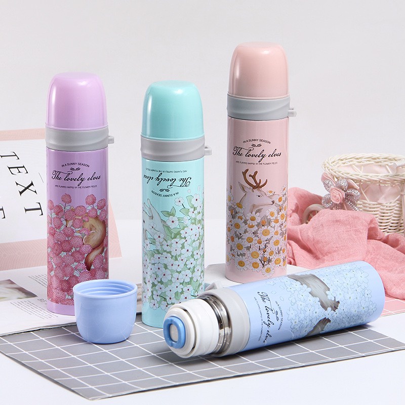 Bình giữ nhiệt dung tích 500ml họa tiết dễ thương Homemi