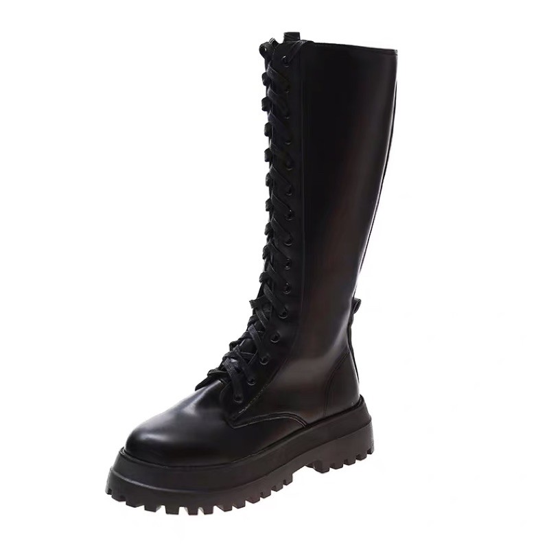 (SẴN 39) Bốt đùi chiến binh 38cm độn đế 6cm da PU có khoá dây dẹt cá tính siêu hot giới trẻ Việt - 2 ảnh thật cuối | BigBuy360 - bigbuy360.vn