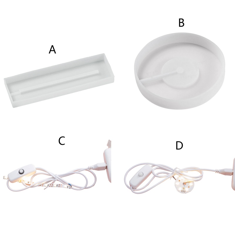Khuôn Silicone Làm Đế Đèn Hình Tròn/Chữ Nhật