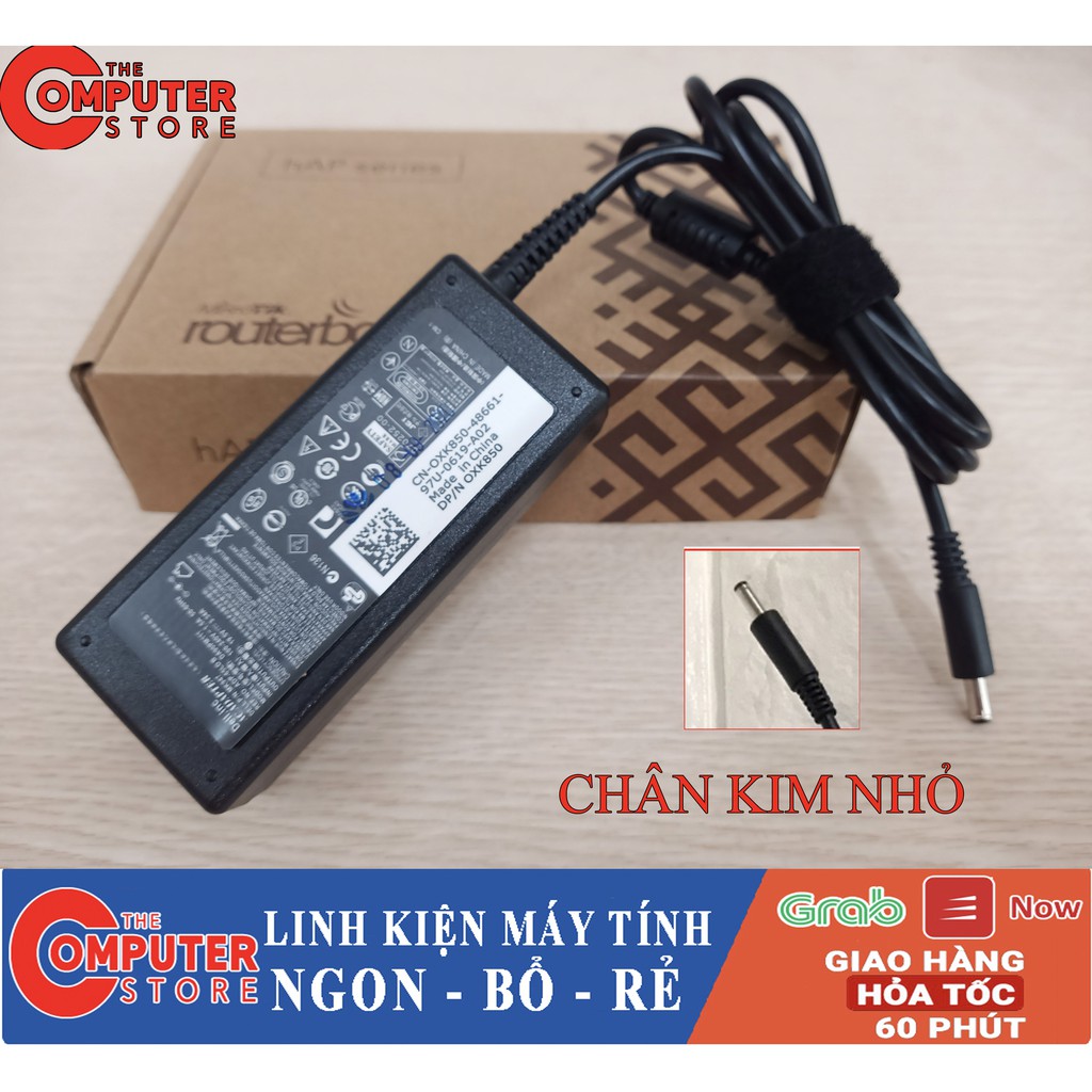 Sạc Laptop Dell 19.5V - 4.62A - 90W Chân Kim Nhỏ cho Dell 5568 3558 3458 Card Rời - BH 12 Tháng