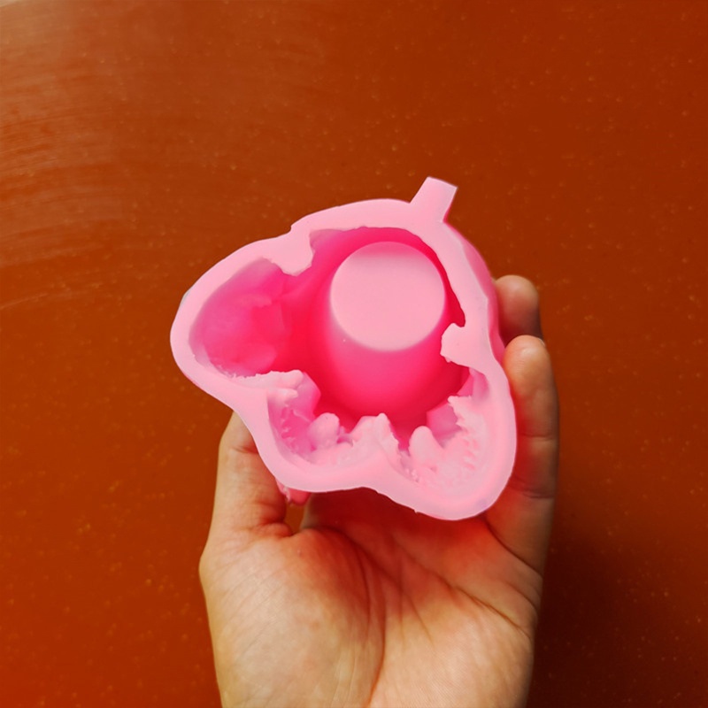 Khuôn Silicone Làm Chậu Cây Hình Đầu Lâu Độc Đáo