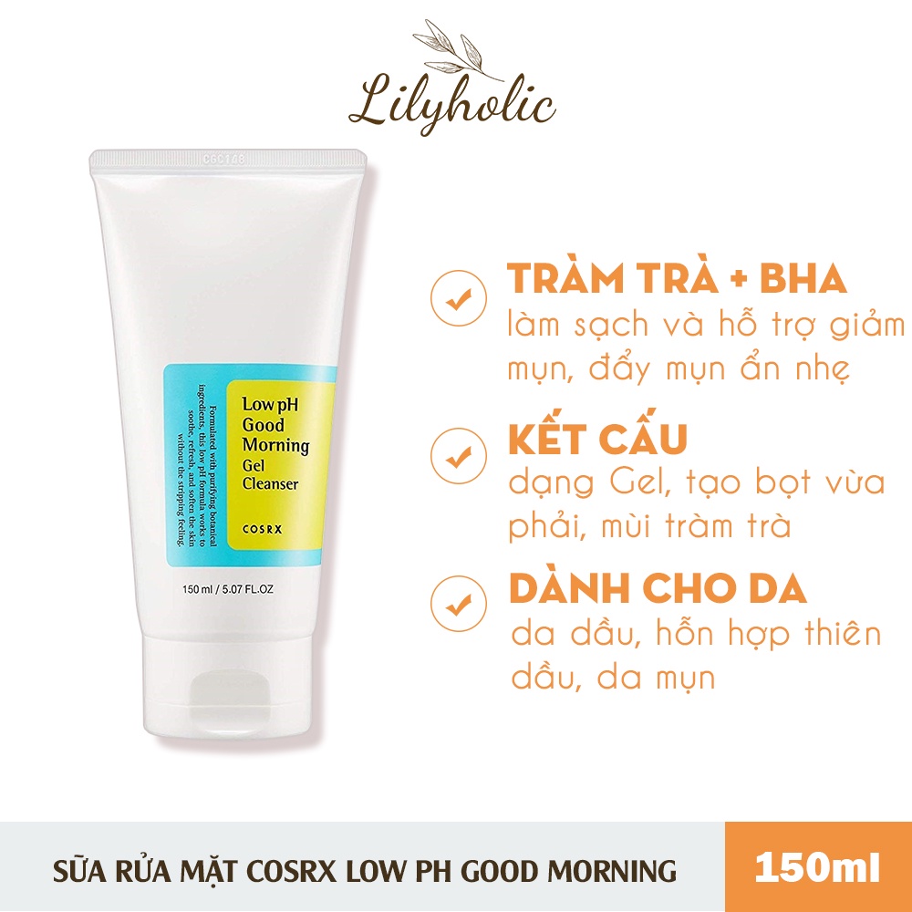 Sữa rửa mặt Cosrx Low pH Good Morning Gel Cleanser