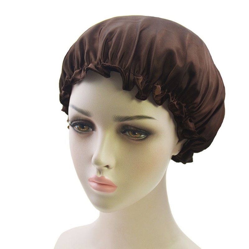 Youyo Mũ Trùm Đầu Bằng Satin Màu Trơn Co Giãn Điều Chỉnh Được Dùng Khi Ngủ