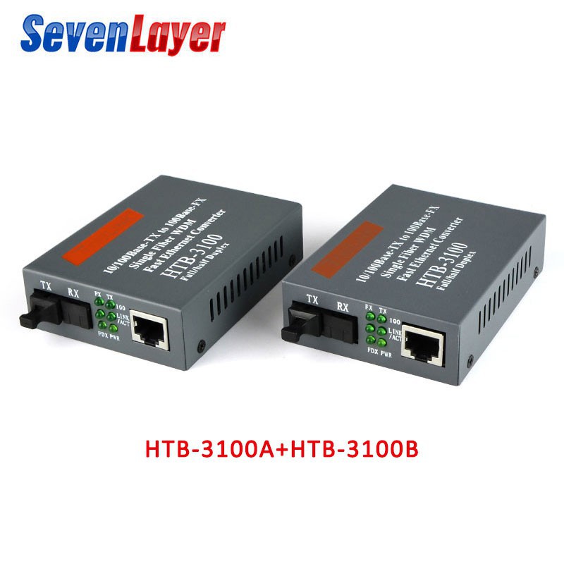 HTB-3100 Fiber Transceiver Media Converter Optical Fiber Single Fiber ...