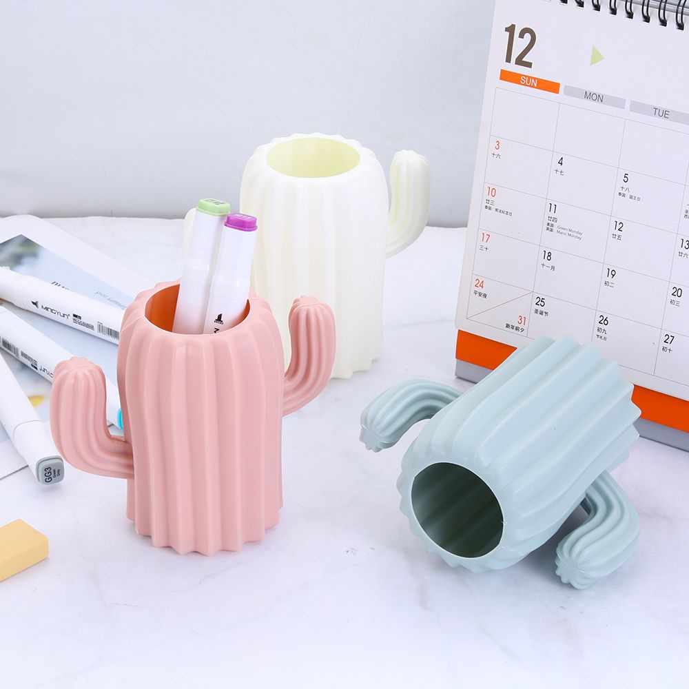 Hộp Đựng Đồ Trang Điểm Để Bàn Hình Cây Xương Rồng Bằng Nhựa Đa Năng Nhiều Màu Sắc