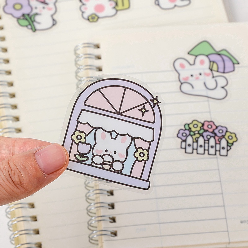 Bộ 40 Miếng Dán PET Chống Thấm Nước Họa Tiết Hoạt Hình Dễ Thương Trang Trí Trường Học