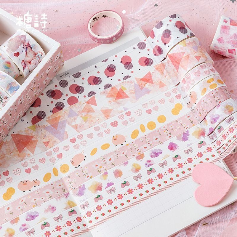 Set 20 cuộn băng dính washi tape trang trí