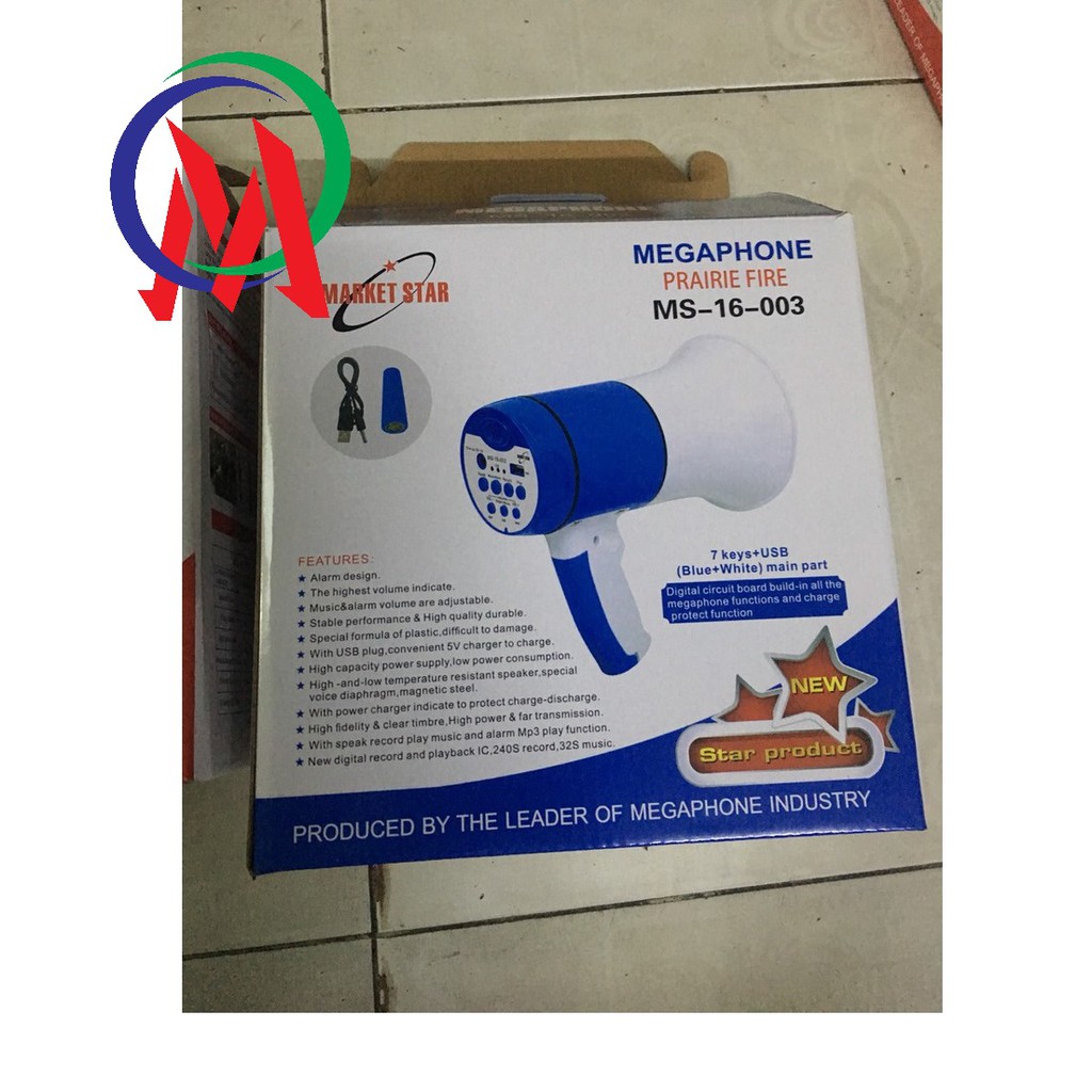 Loa Phóng Thanh 15W  MS- 003/004 Ghi âm Phát lại liên tục ÂM THANH TO - VANG , LOA BÁN HÀNG RONG - RAO VẶT.