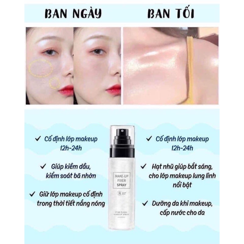 Xịt Khoá Nền & Bắt Sáng Căng Bóng Lớp MAKEUP FIXER SPRAY nội địa Trung 100ml