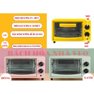 Lò Nướng Điện, Mini Đa Năng 12 Lít, 3 Màu, Bảo Hành 12 Tháng