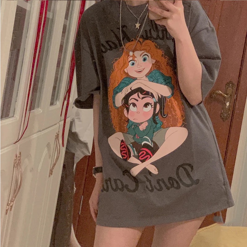 Áo Thun Nữ Ngắn Tay Form Rộng Thời Trang Mùa Hè Hàn Quốc Mới