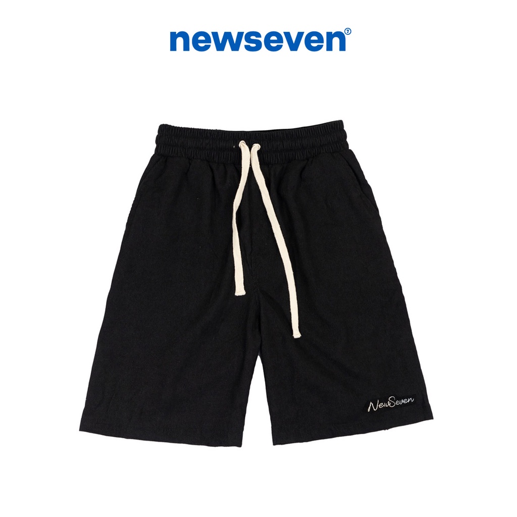 Quần Short Đùi Nhung Tăm N7 Newseven basic nam nữ form rộng Local Brand