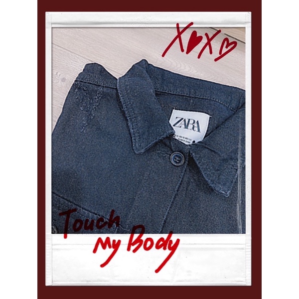 Áo denim Zar* thiết kế sờn vai suông dài dư Sịn tqxk