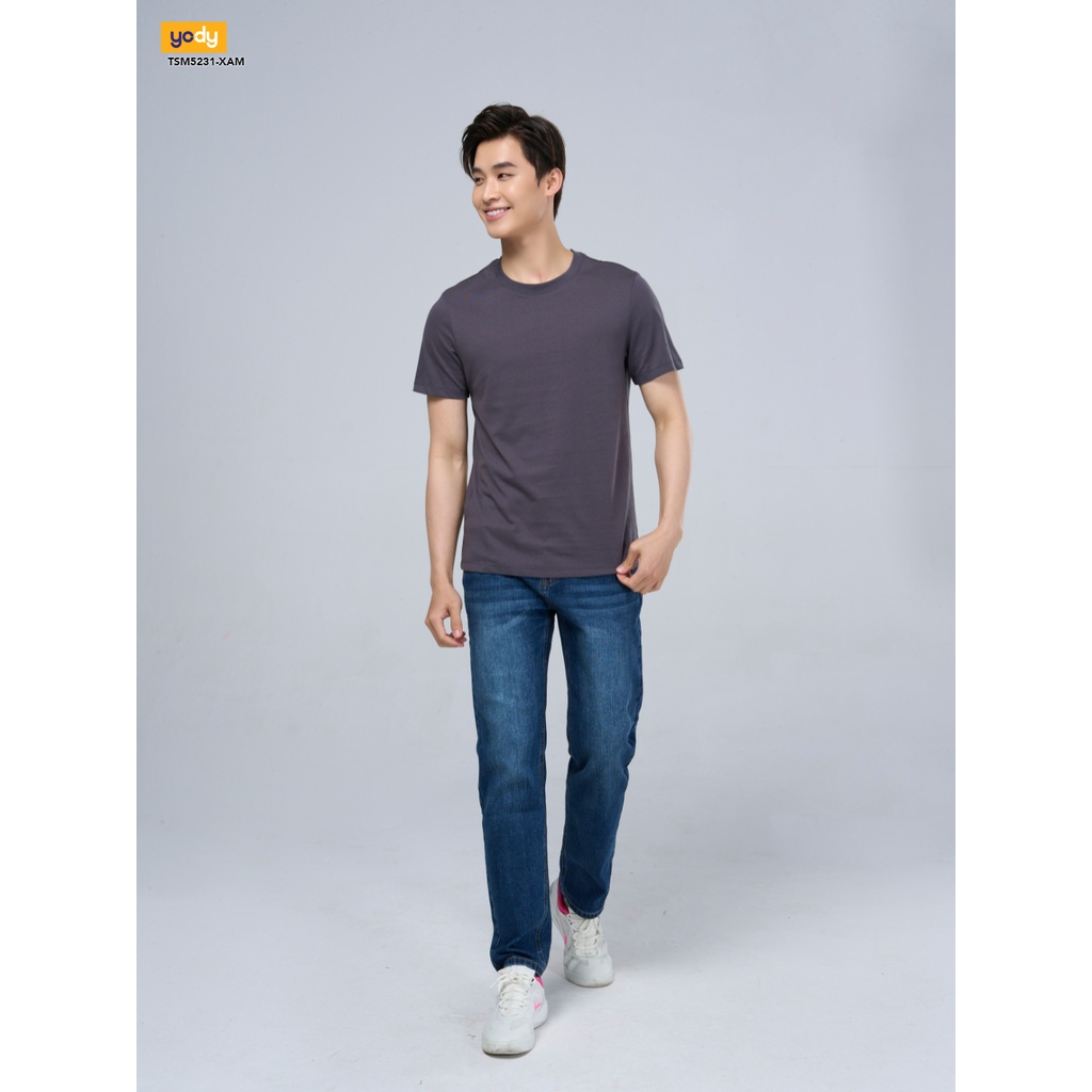 Áo Thun Nam Cộc tay YODY, Áo Phông Cổ Tròn T-Shirt Nam Cotton USA Phiên Bản Premium TSM5231