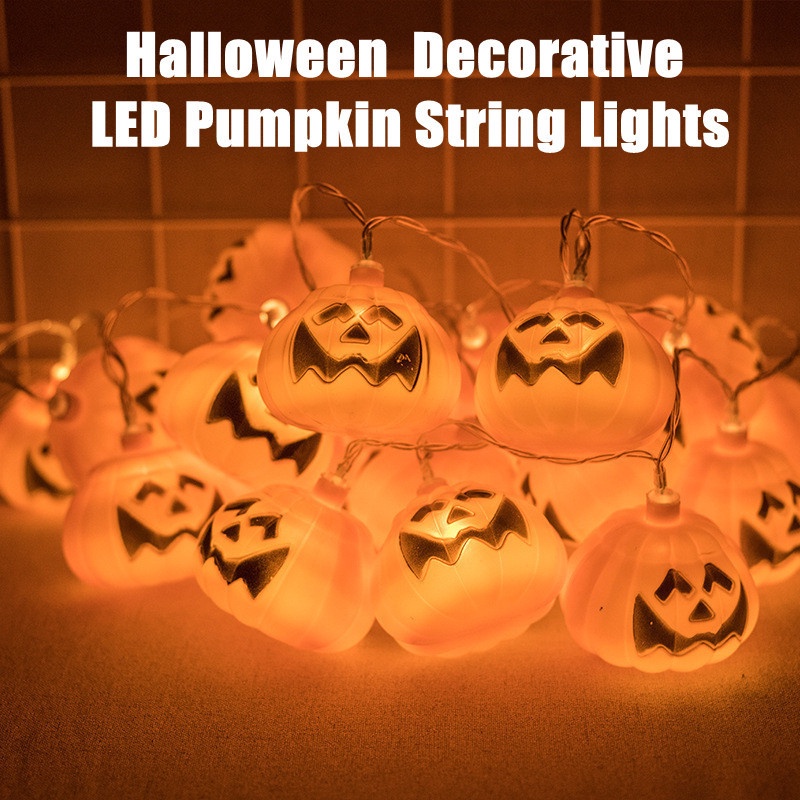 Dây Đèn LED 1M / 2.9M Hình Bí Ngô Đầu Lâu Trang Trí Halloween