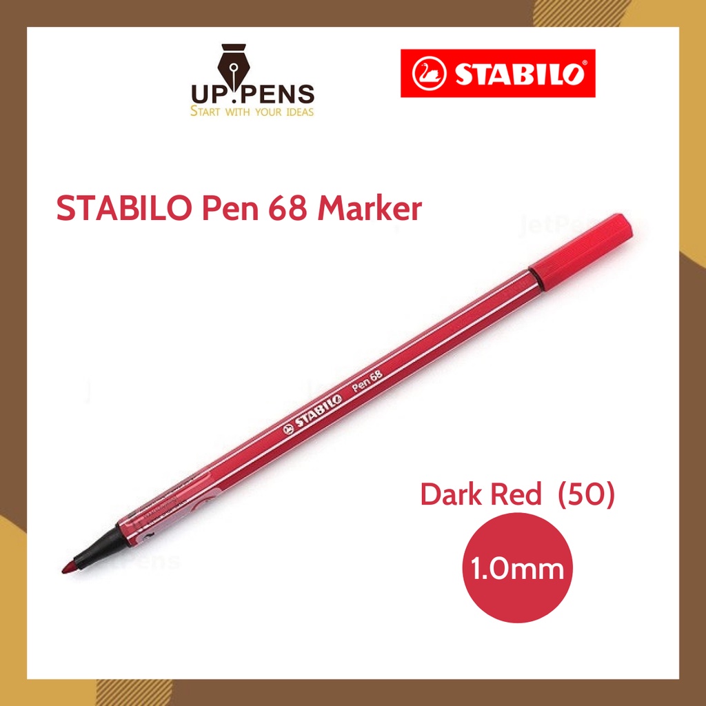 Bút lông màu Stabilo Pen 68 Marker - 1.0mm - Màu đỏ đậm (Dark Red - 50)