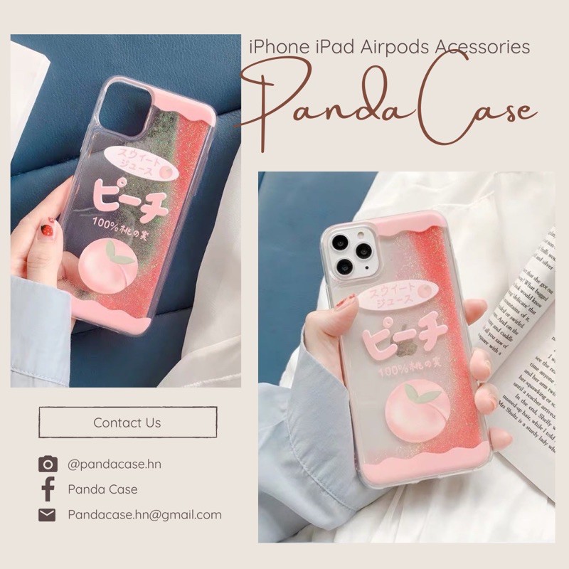 Ốp lưng iphone Đào Nhũ Chảy Siêu Xinh