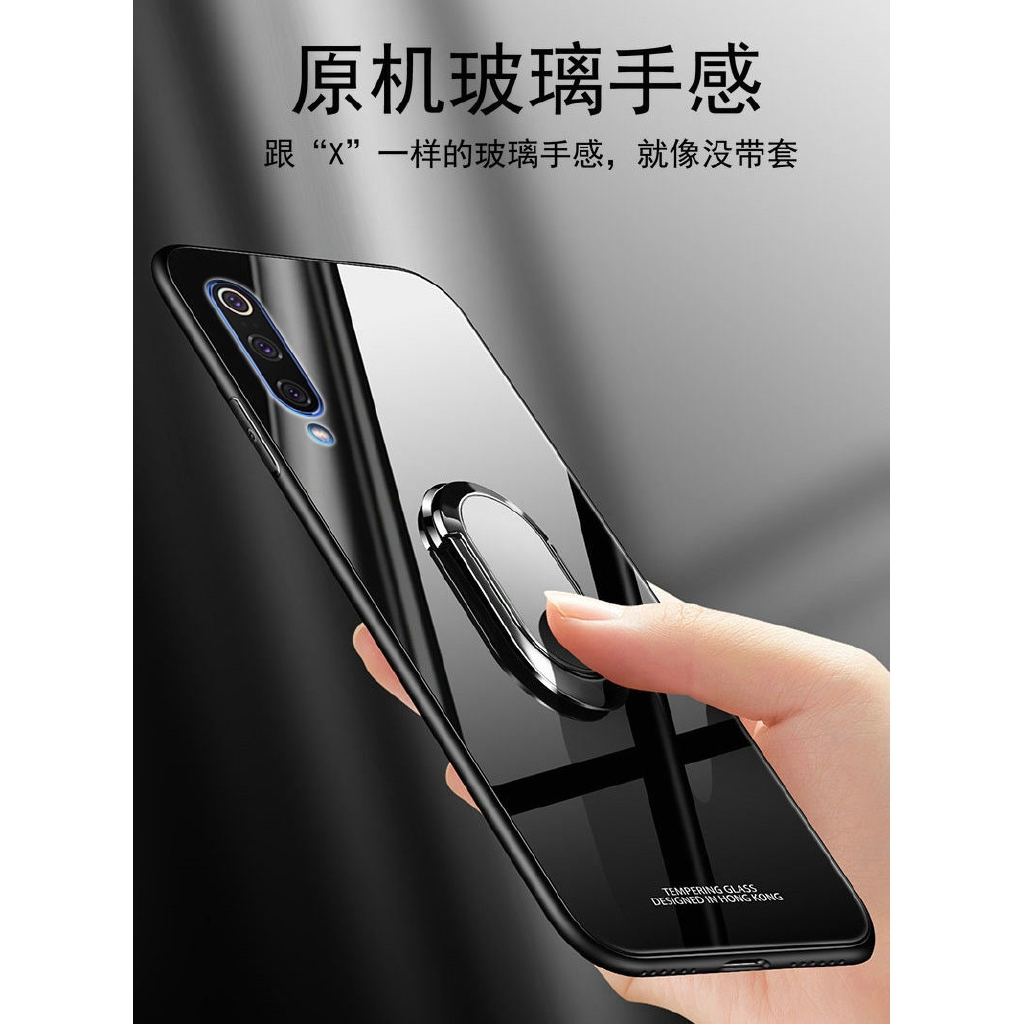 Ốp điện thoại kính cường lực khuyên nam châm gắn xe hơi kèm dây đeo dành cho Samsung Galaxy A30 A50 A20 A30s A50s