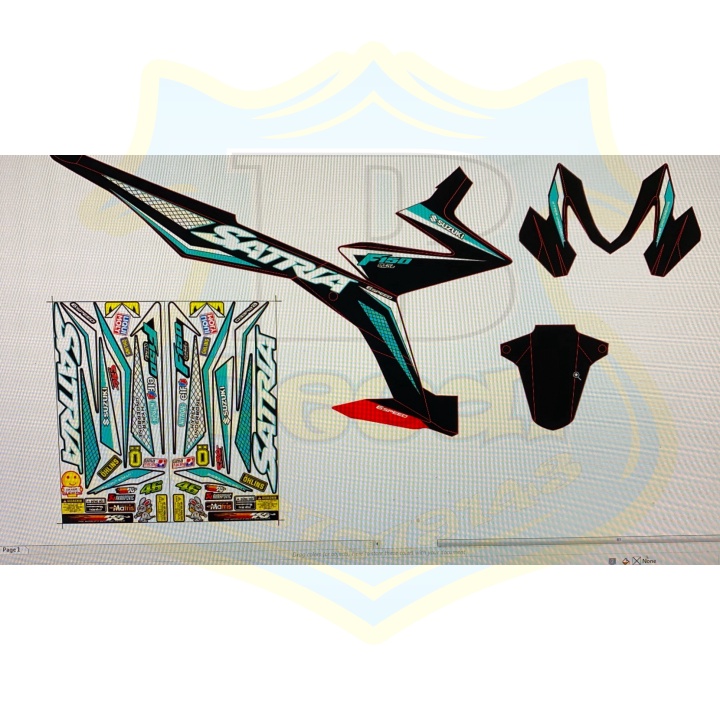 ( Quí khách vui lòng mang ra tiệm cho thợ dán ) Tem satria fi caro đen