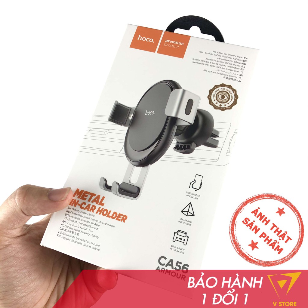 Giá đỡ điện thoại trên xe hơi ô tô Hoco CA56 gắn họng gió điều hòa hợp kim nhôm