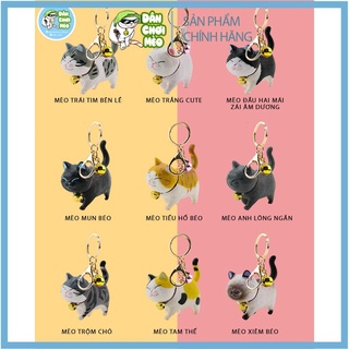 Móc khóa mèo đầu 2 mái zái âm dương và đồng bọn mặt béo cute - Dân Chơi Mèo