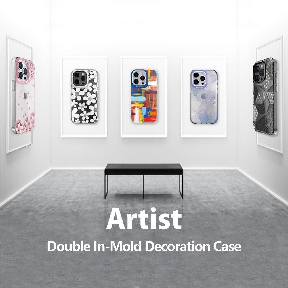 Switcheasy Artist Double In-Mold Decor Case cho iPhone 14 14 Plus 14 Pro 14 Pro Max 3D Chống va đập Mặt sau cứng bảo vệ cấp quân sự & Chống xước