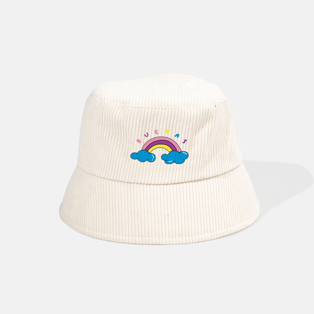 Mũ bucket vành cụp - Nón tai bèo thêu Cầu vồng BUENAS chất nhung tăm cao cấp form unisex nam nữ học sinh BT01