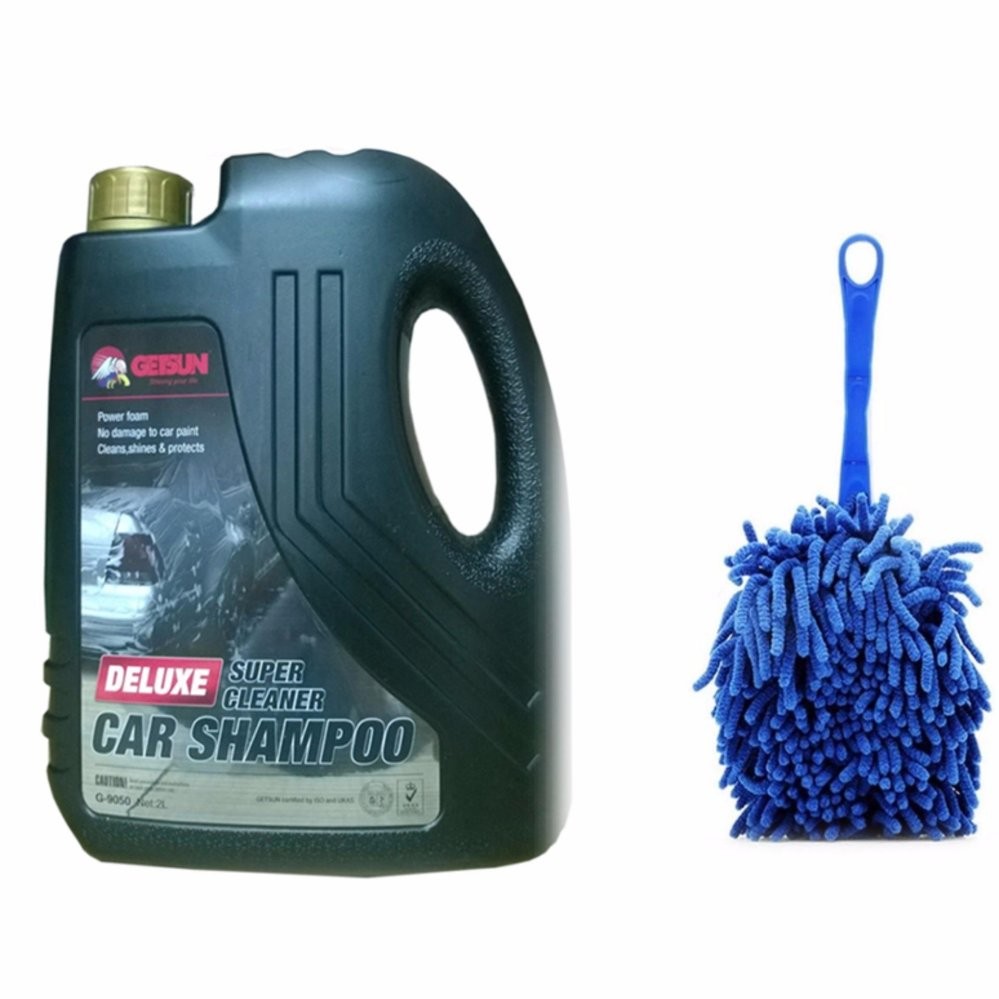 Nước rửa xe ô tô xe máy super cleaner kèm chổi lau rửa xe TI403