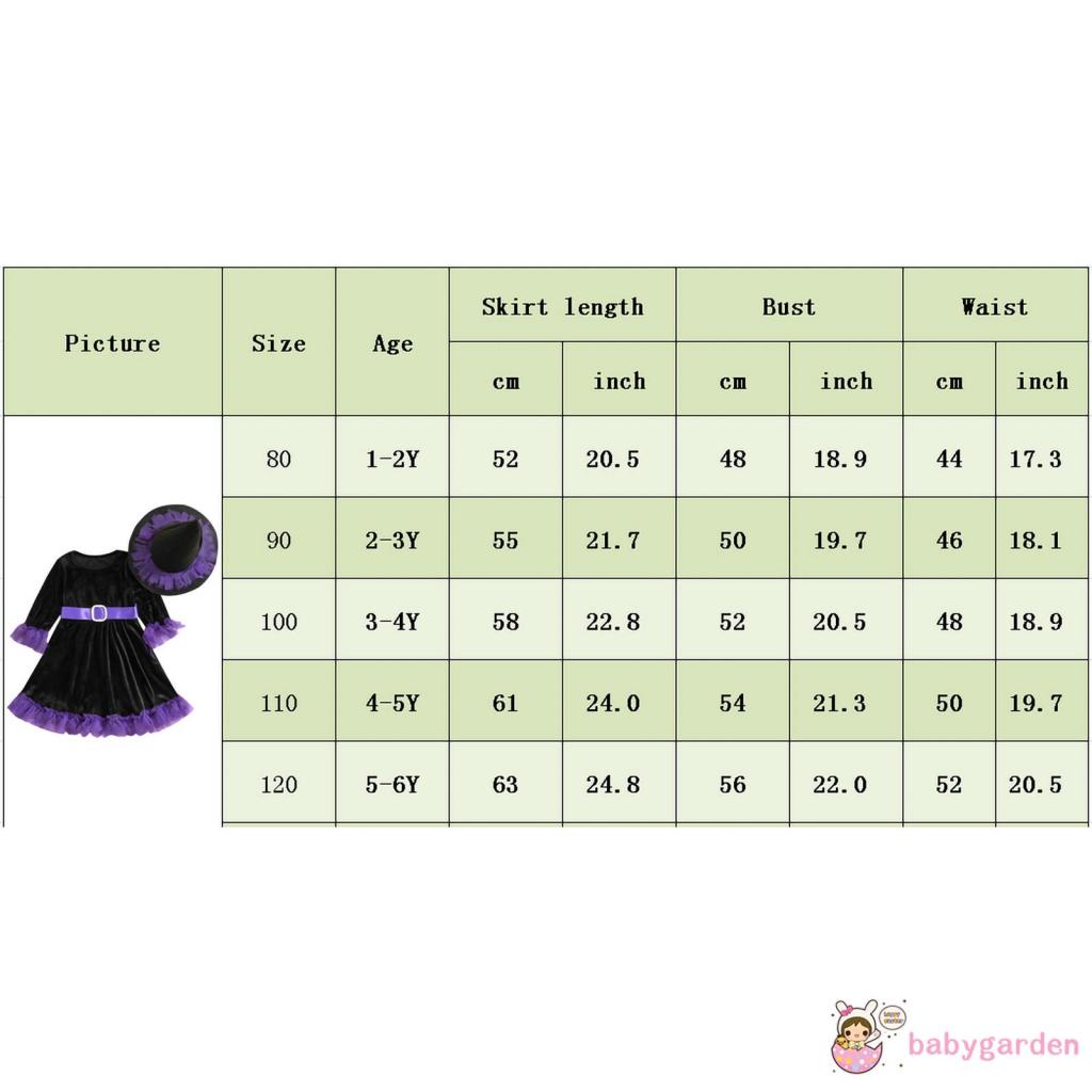 Đầm Chữ A Tay Dài Cổ Tròn Màu Sắc Tương Phản Kèm Mũ Phù Thủy Dễ Thương Cho Bé Gái 1-6 Tuổi