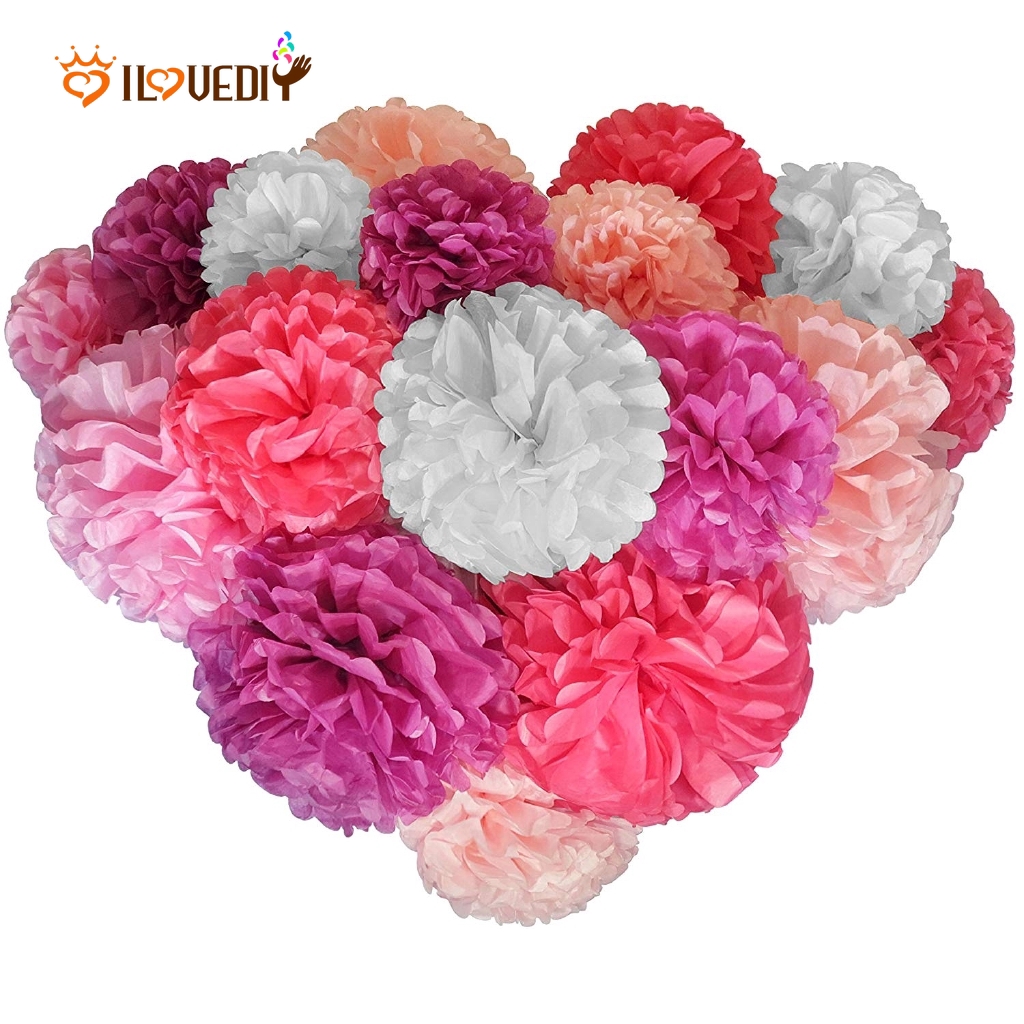 Bông Hoa Giấy 15 / 20 / 25cm Trang Trí Tiệc Cưới