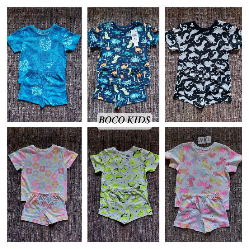 Bộ quần áo hè bé trai/gái Matalan màu sắc họa tiết