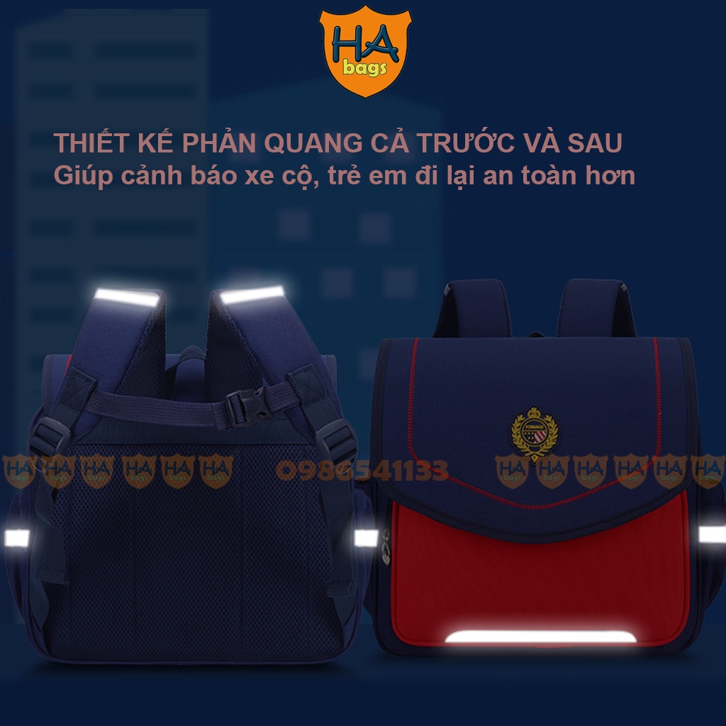 Cặp sách học sinh tiểu học HA BAGS để sách ngang kích thước 32x33x17cm H1001