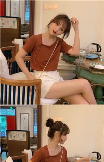 Áo thun nút chéo ulzzang