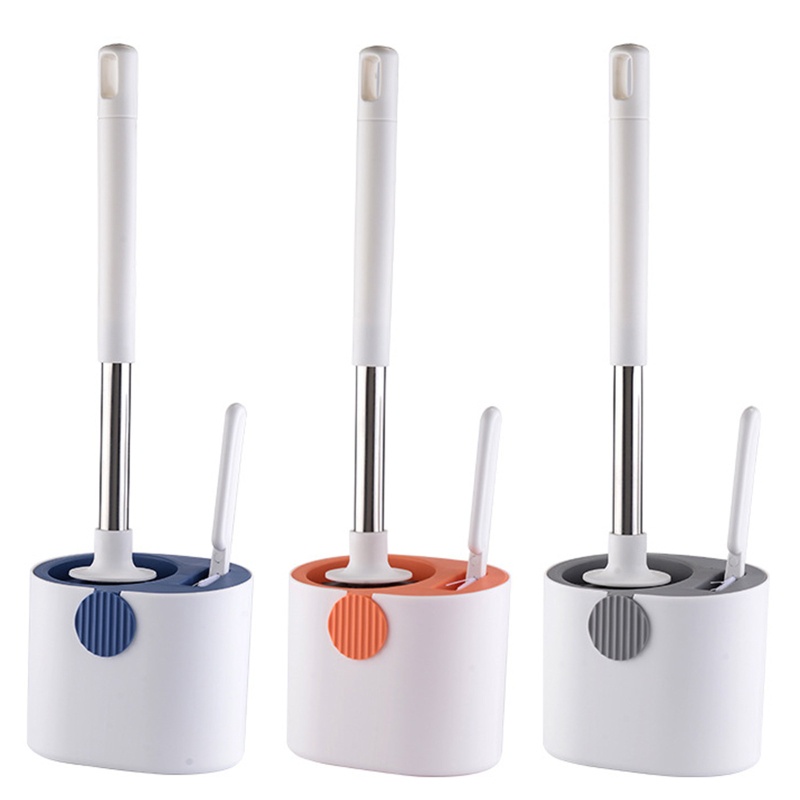 Bộ Cọ Chà Toilet Bằng Silicone Cán Dài Kèm Đế Thoát Nước Tiện Dụng