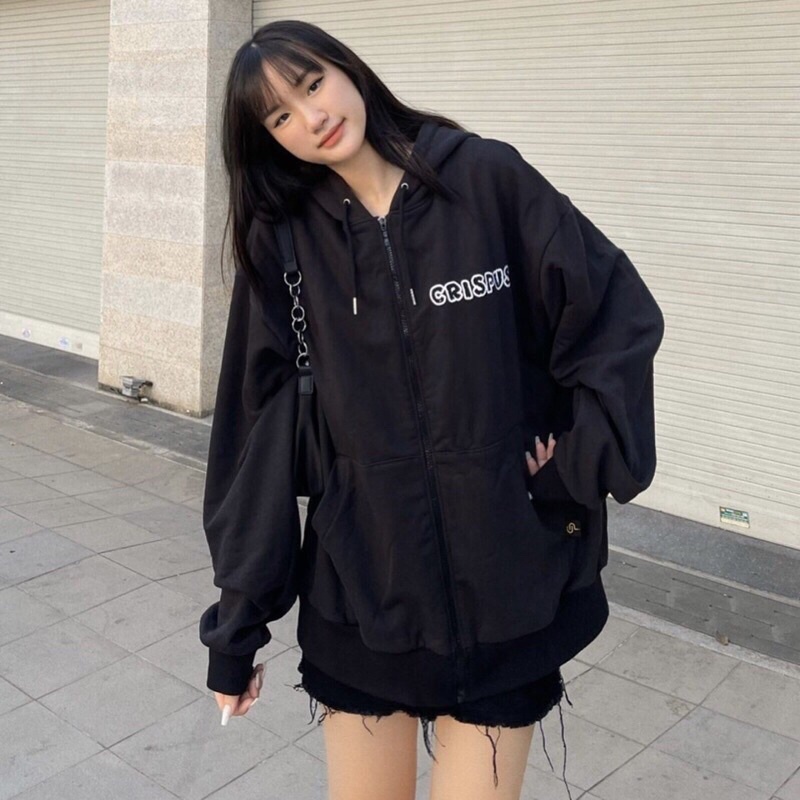 Áo khoác hoodie unisex dáng rộng size dưới 85kg nỉ bông cotton