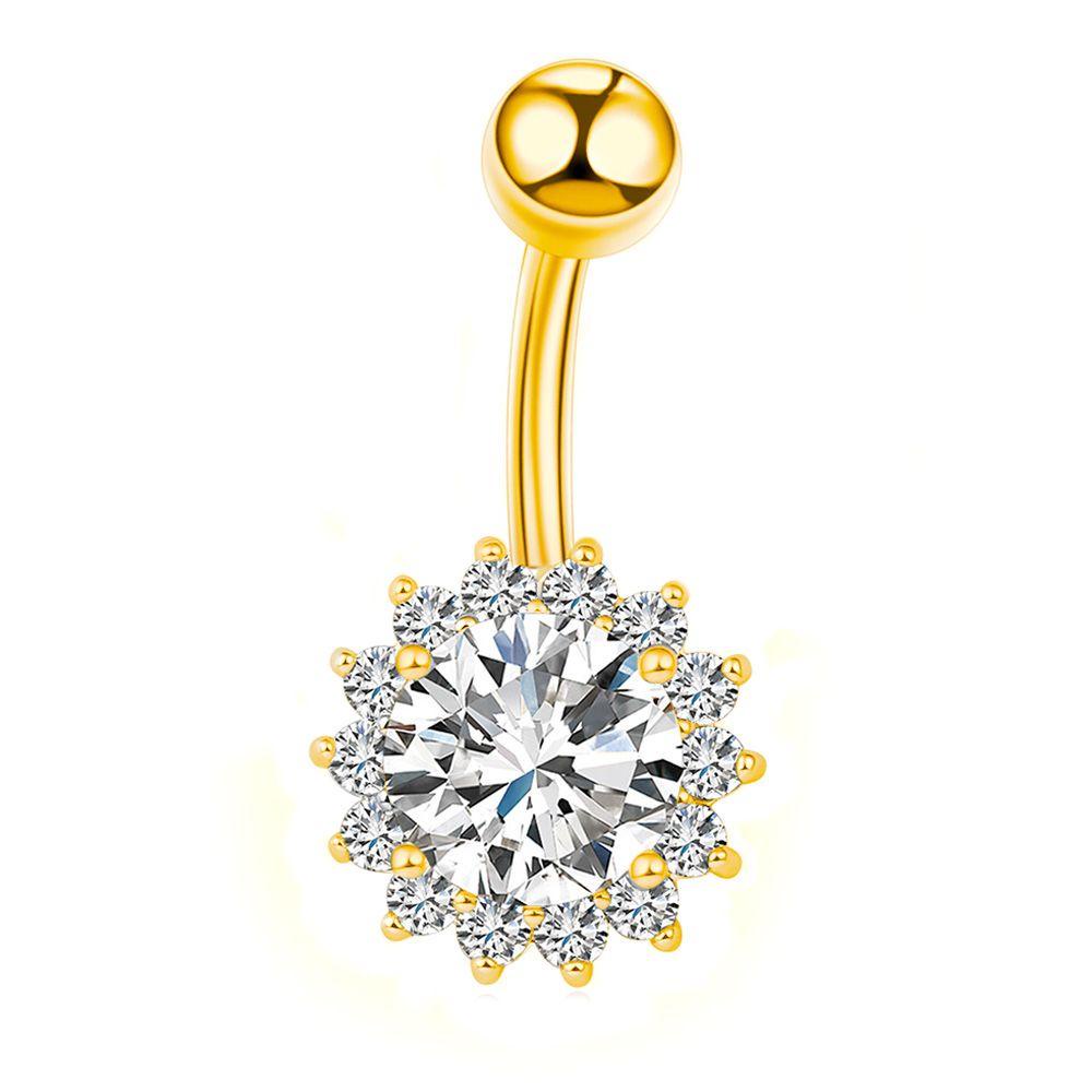 OKDEALS Sexy Belly Piercing Jewelry Five-pointed Star Cartilage Earring Belly Button Ring Surgical Cubic Zirconia Love Steel Helix Dangling Navel