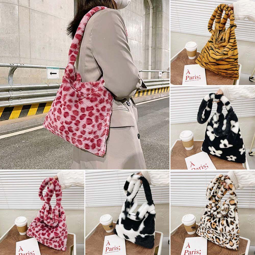 UUMIR Túi Xách Lông Nhung Kiểu Dáng Đơn Giản Xinh Xắn Dành Cho Nữ