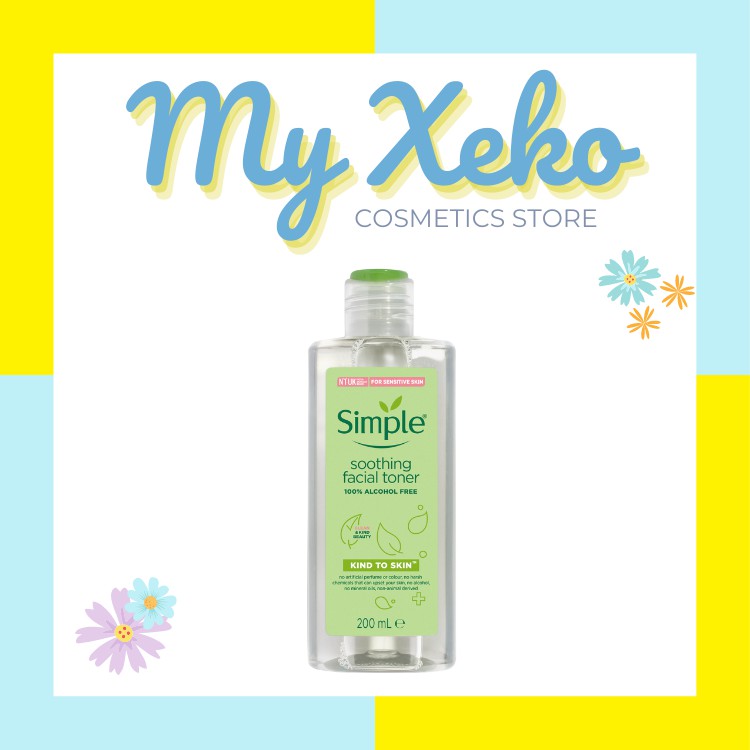 Nước hoa hồng Simple Toner làm dịu và cân bằng độ ẩm cho da 200ml [My Xeko]