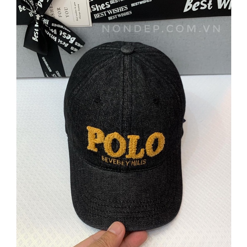 nón kết/ mũ lưỡi trai POLO jean chữ vàng