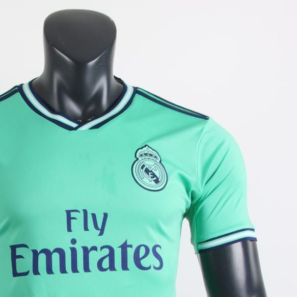 Bộ Quần Áo Bóng Đá Câu Lạc Bộ Real Madrid màu xanh ngọc mùa giải 2019 2020