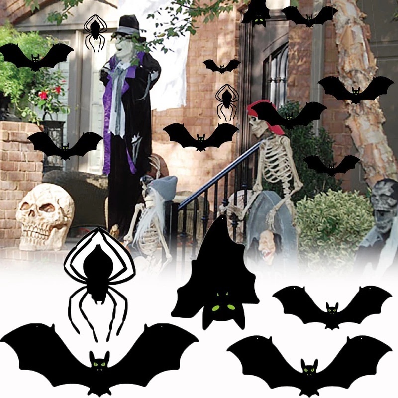 Mắt Dơi / Nhện Dạ Quang Treo Trang Trí Nhà Cửa Dịp Halloween