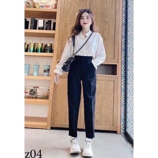 Set áo sơ mi trắng kèm quần dài thời trang