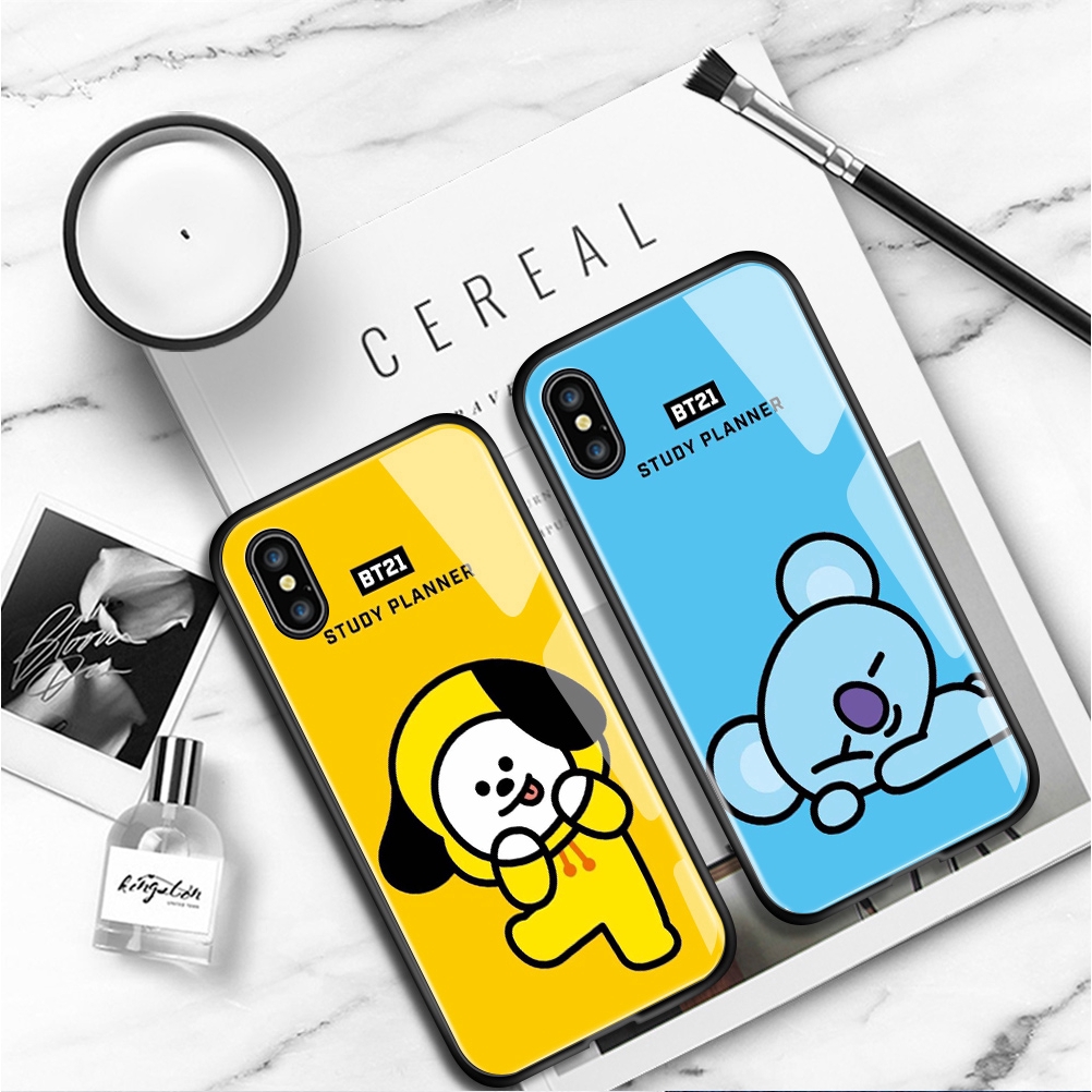 Ốp điện thoại mặt kính cường lực hình TATA SHOOKY RJ SUGA COOKY cho Samsung Galaxy S20 Plus S20 FE Ultra S20+