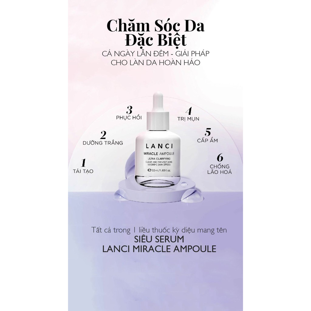 Siêu Serum LANCI Phục Hồi, Tái Tạo, Chống Lão Hóa, Làm Trắng Sáng Da Miracle Ampoule 5ml (Không Hộp)