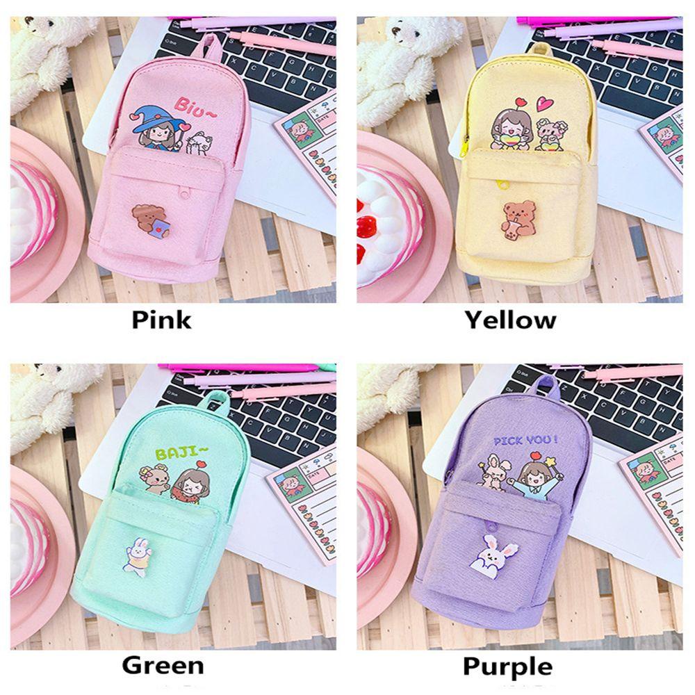 ROWANS Túi Đựng Bút Vải Canvas Sức Chứa Lớn Tiện Dụng