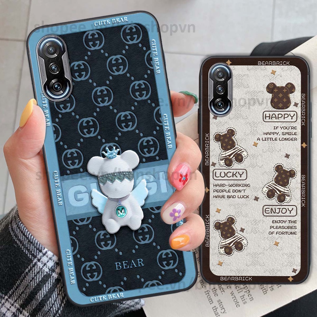 Ốp Xiaomi Redmi K40 / Redmi K40 Pro hình gấu bear brick đẹp độc lạ, thời trang, cá tính