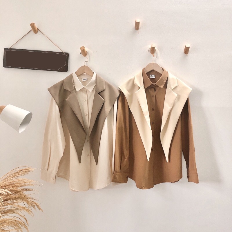 Áo blazer choàng vai hottrend phong cách Hàn quốc cá tính hàng cao cấp VAVASA AB02