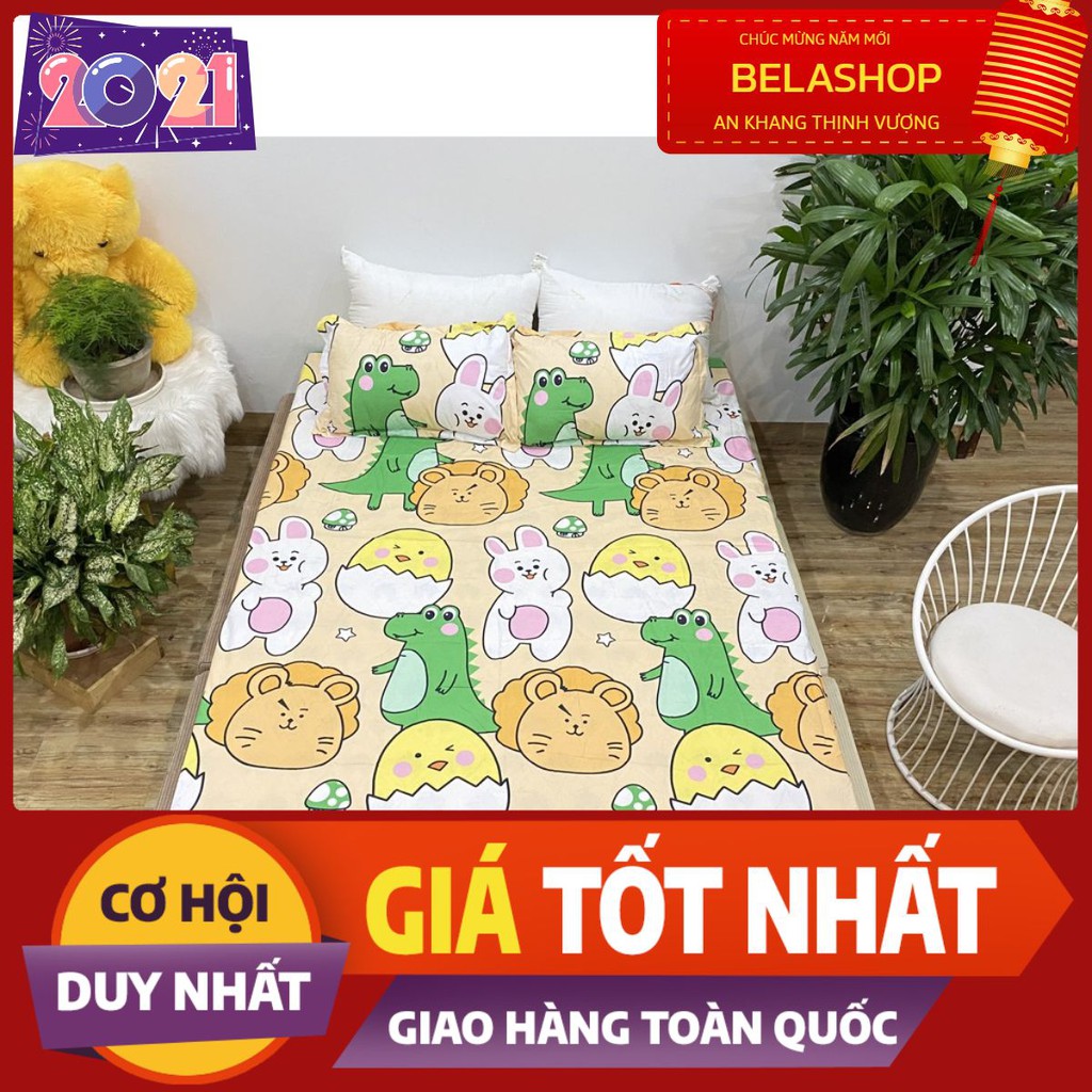 Bộ ga gối 3 món giường 1mx1m9 và 1m2x1m9 mẫu vườn thú mới