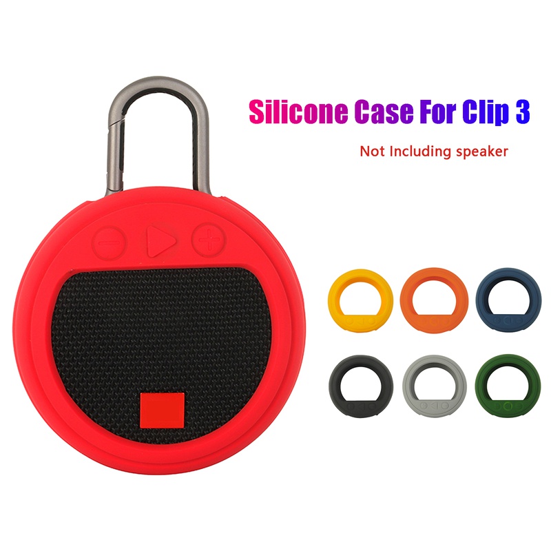 Silicone Case for JBL Clip 3 Bluetooth Speaker Anti-Scratch Durable Carrying Case Protective Sleeve(Red)